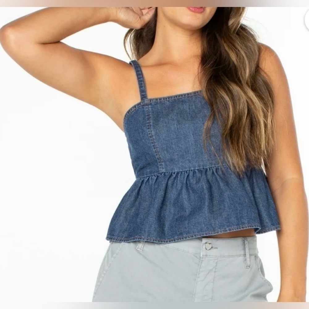 Celebrity Pink Denim Blue Crop Top